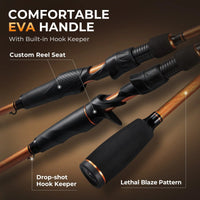 Lethal Blaze Twin-Tip Spinning Fishing Rod and Reel Combo