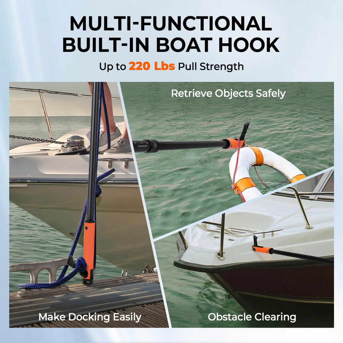 Brutus Foldable Extendable Fishing Net With Boat Hook