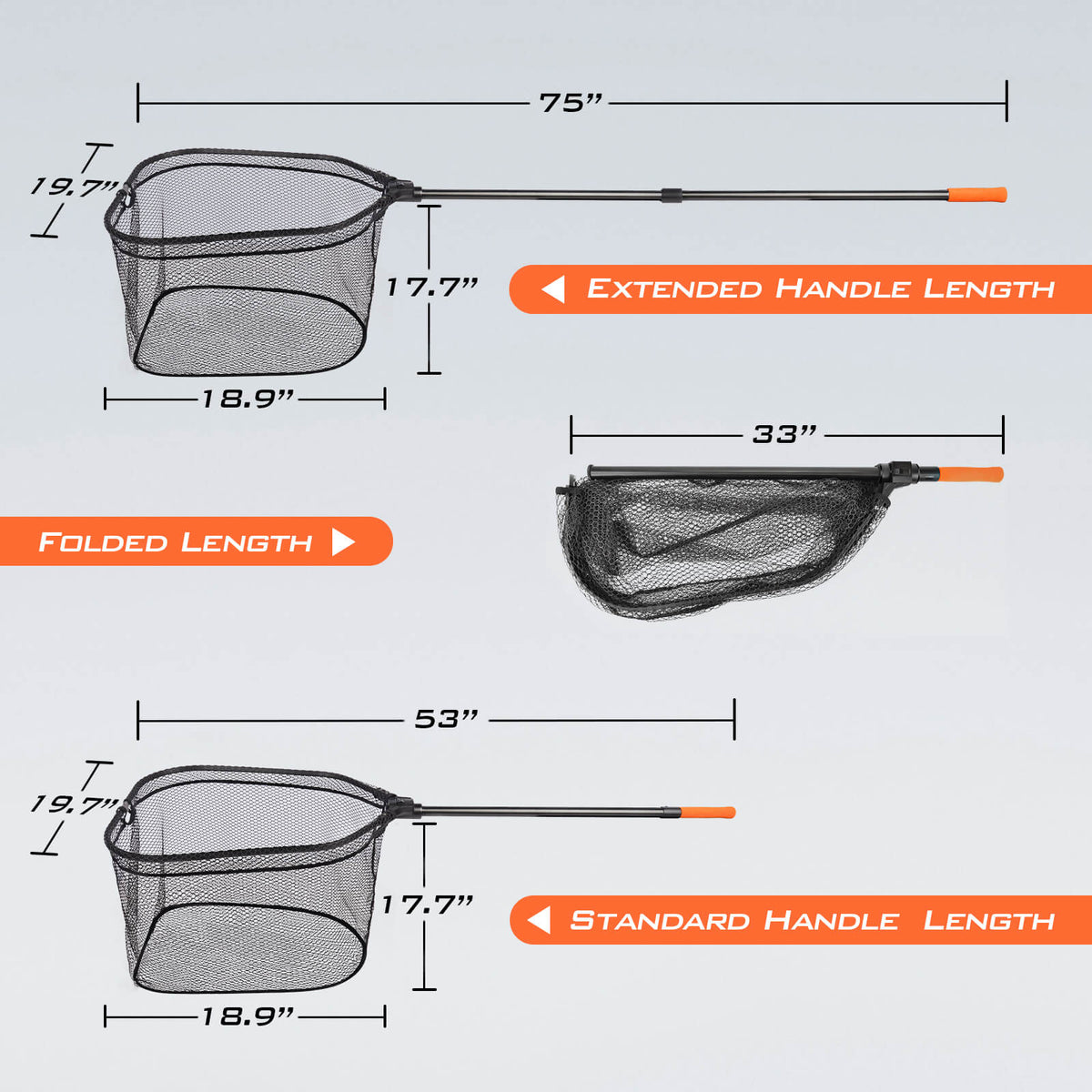 Brutus Foldable Extendable Fishing Net