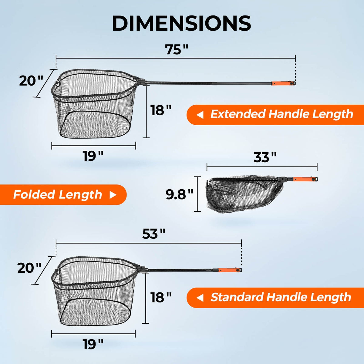 Brutus Foldable Extendable Fishing Net