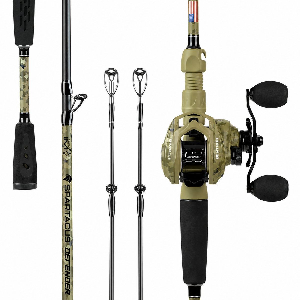 Spartacus Defender Twin-Tip Baitcaster Rod and Reel Combo