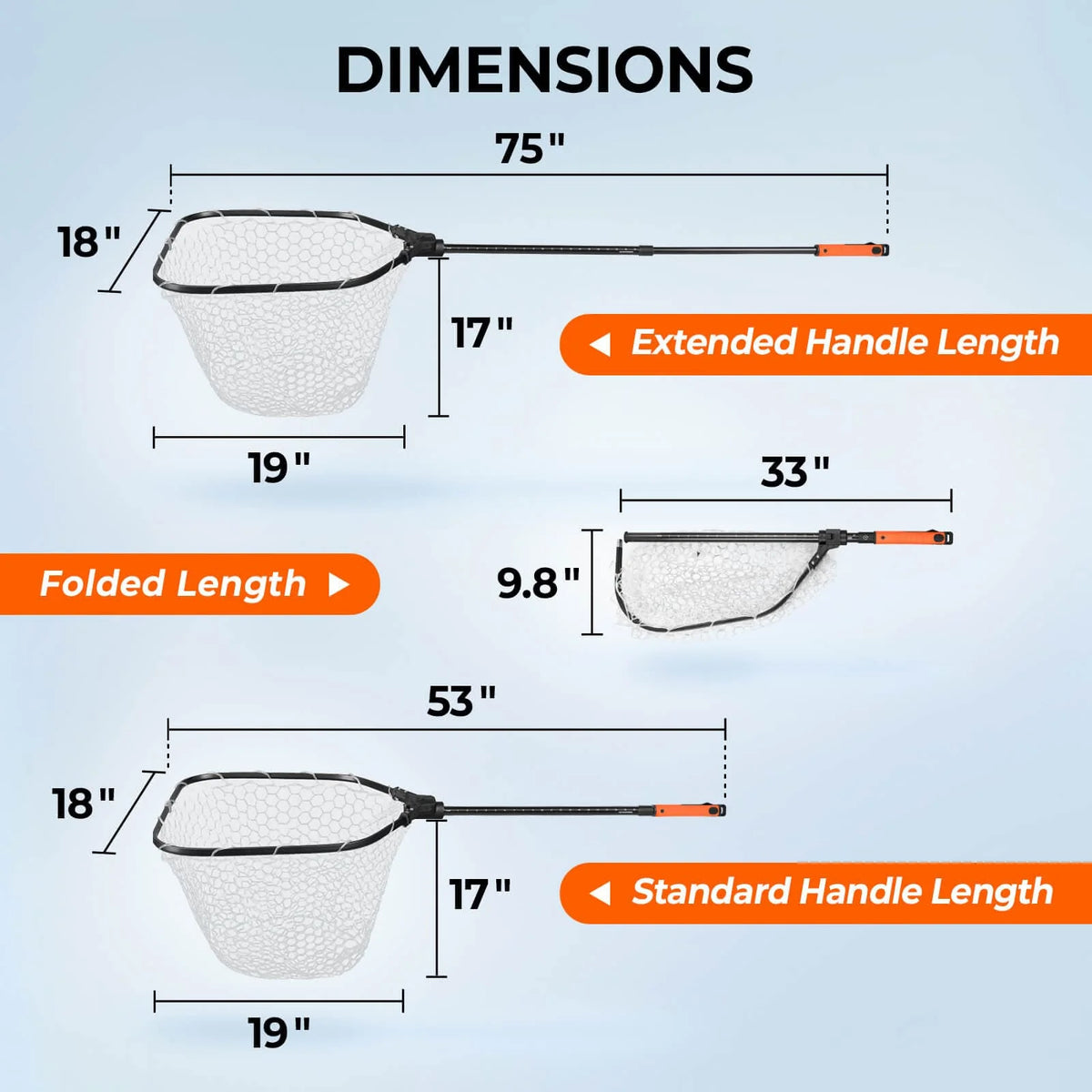 Brutus Foldable Extendable Fishing Net