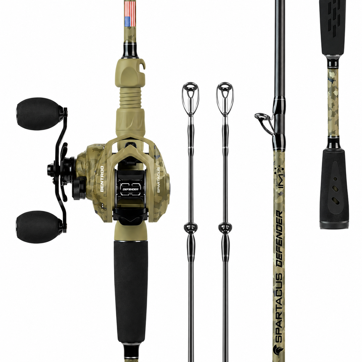 Spartacus Defender Twin-Tip Baitcaster Rod and Reel Combo