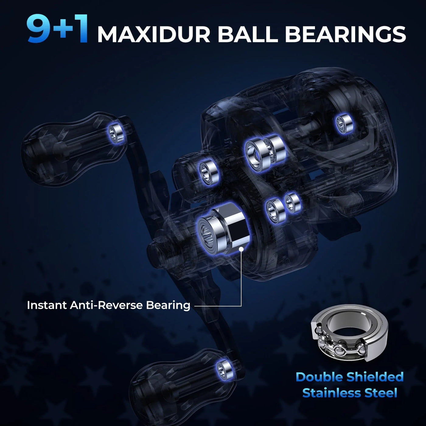Royale Legend Patriot Twin-Tip Baitcaster Rod and Reel Combo