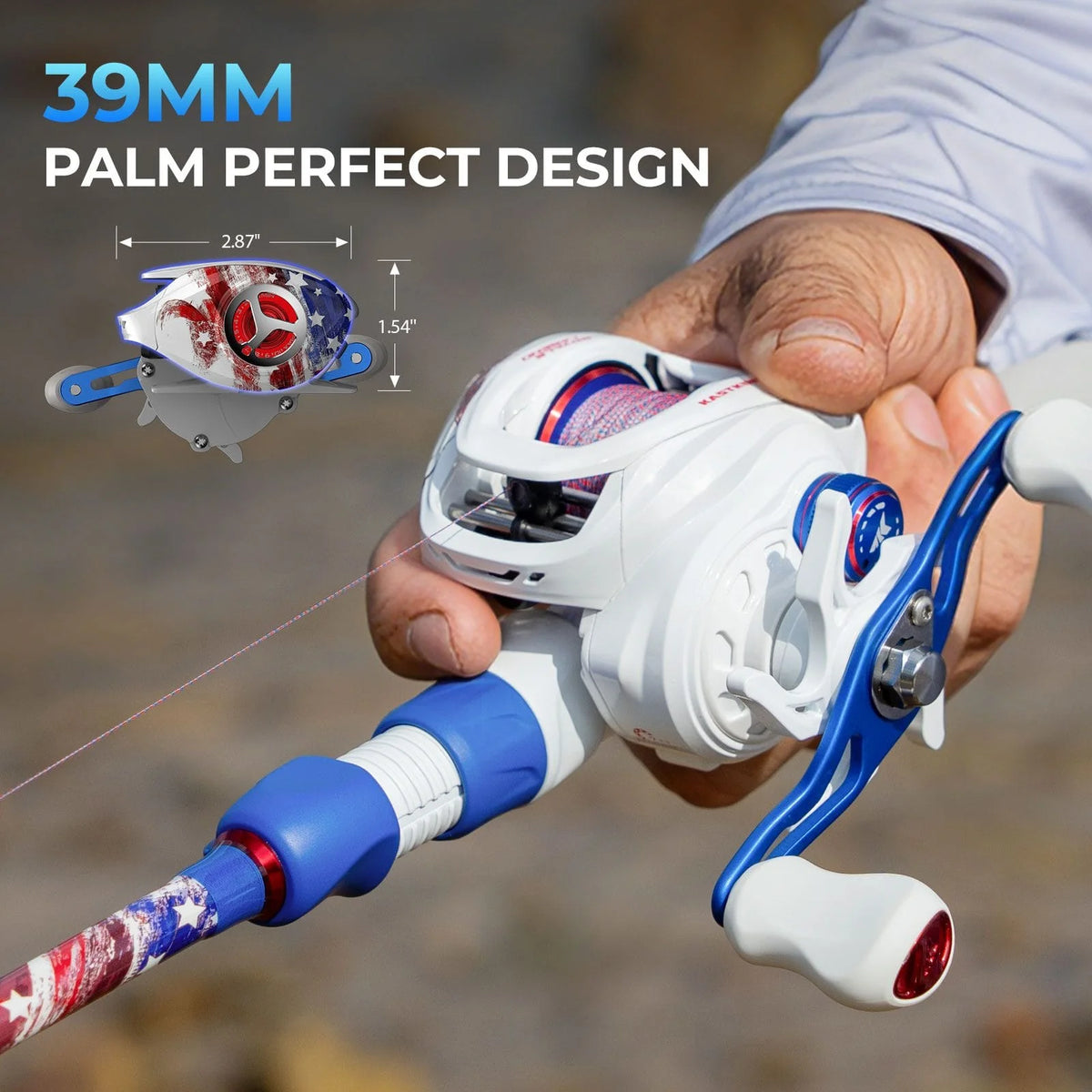 Royale Legend Patriot Twin-Tip Baitcaster Rod and Reel Combo