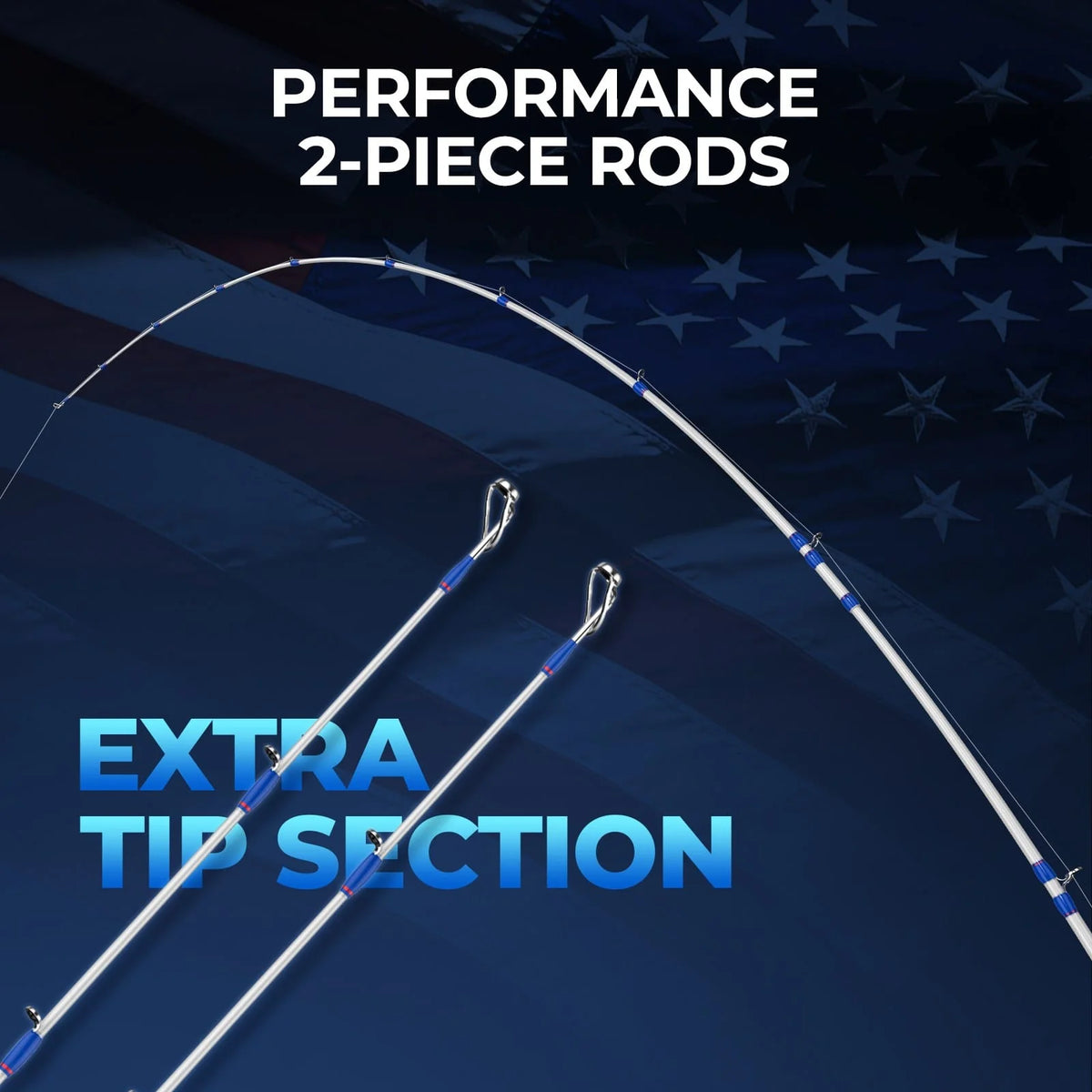Royale Legend Patriot Twin-Tip Baitcaster Rod and Reel Combo
