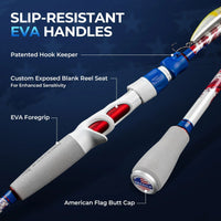 Royale Legend Patriot Twin-Tip Baitcaster Rod and Reel Combo