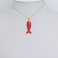 Colorful Enamel Fish Pedant For Necklace Bracelet Jewelry Making Supply, Fish Charm, Sku#LK1281