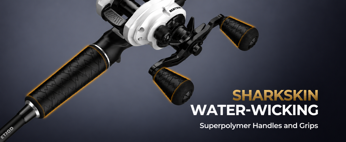 Lightweight 6.9 oz baitcasting reel with a 7.3:1 high-speed gear ratio, 15.5 lbs drag, 5+1 MaxiDur bearings, brass gears, 11-setting magnetic braking, and built-in line indicator for smooth, controlled performance.