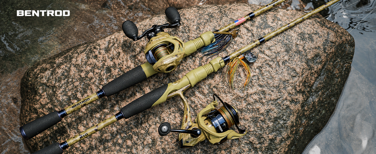 BenTrod Spartacus Defender Twin-Tip Combo, built for bass, trout, walleye, and more.