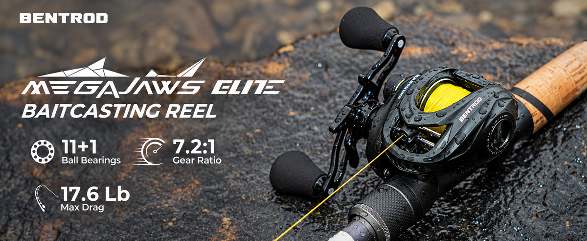 MegaJaws Elite baitcaster reels have all of the features that tournament Pros and avid recreational anglers demand in a fishing reel.