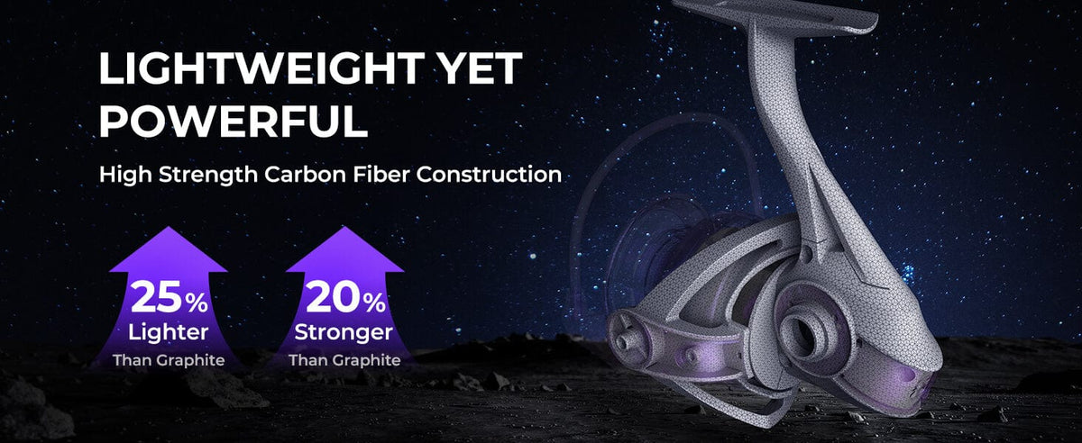 Crafted with a lightweight yet high-strength carbon fiber construction, the Royale Legend Pro Spinning Reel cuts weight while not skimping on power.