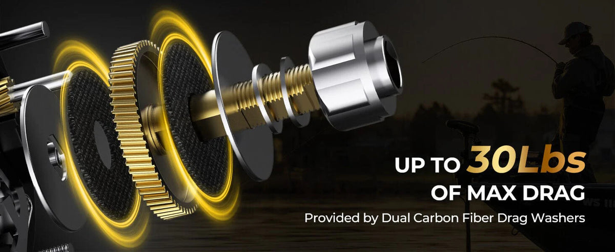 Built to battle the big ones, the Bentrod Rover boasts an upgraded carbon fiber drag system that delivers up to 30 pounds of smooth, relentless drag. Whether you're targeting trophy catfish, monster stripers, or saltwater giants, this reel gives you the confidence and control to win the fight. Say goodbye to hesitation and hello to unmatched power.