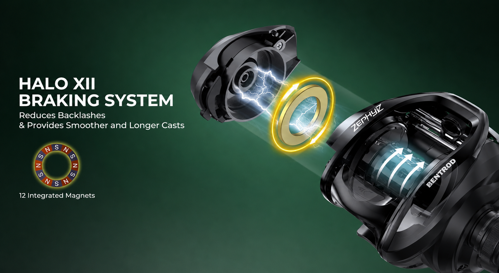 A Halo XII braking system with ten levels of brake adjustment, ensuring effortless performance with minimal effort.