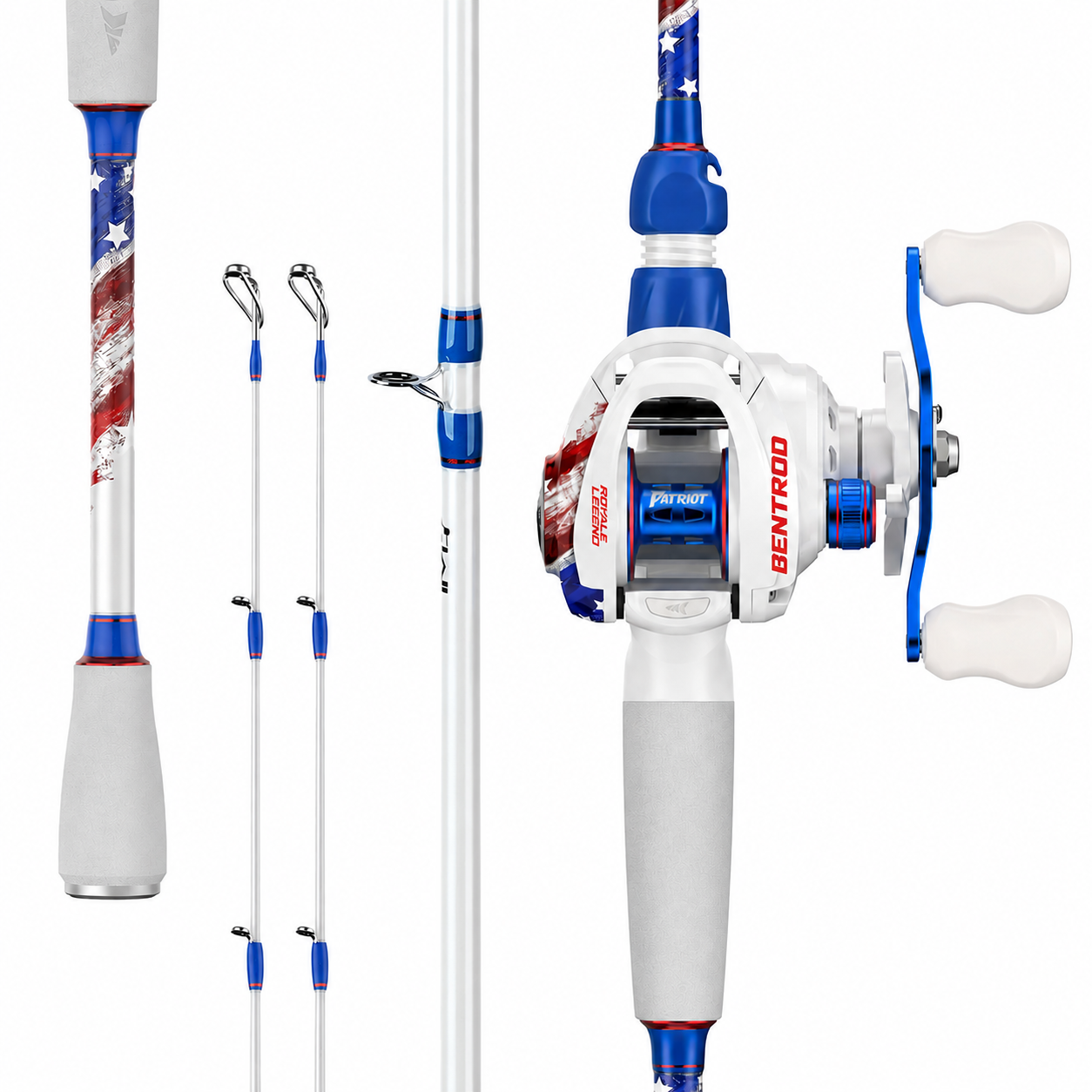 Royale Legend Patriot Twin-Tip Baitcaster Rod and Reel Combo